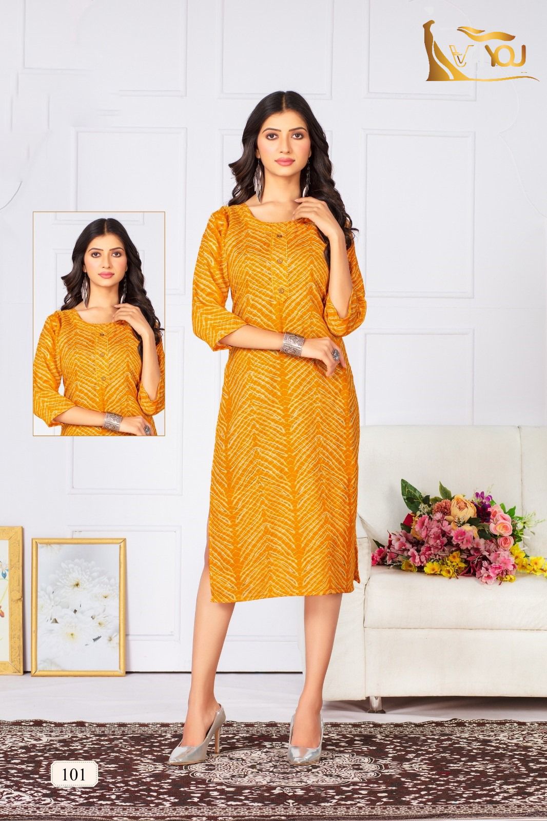 Hetvi By V4you Size Set Printed Kurtis Catalog
